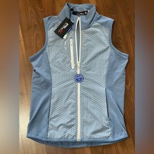 RALPH LAUREN RLX VEST‎ BLUE Full Zip Pockets Golf New With Tags Womens XS $178